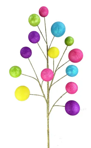 28" Bright Multicolored Ball Spray