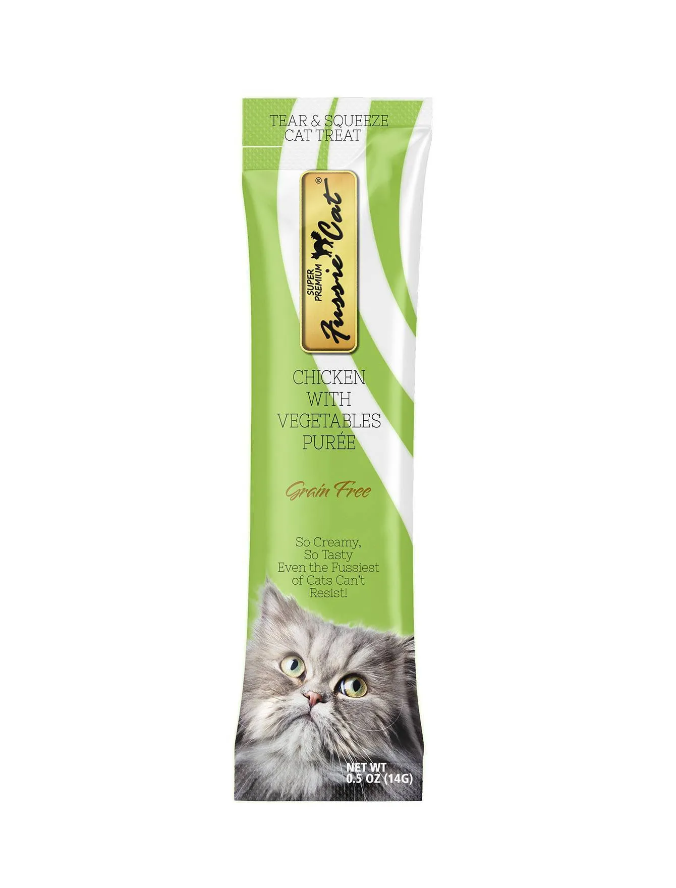 3 FOR $10: Fussie Cat Puree Premium Chicken with Vegetables Cat Treat 14gx4