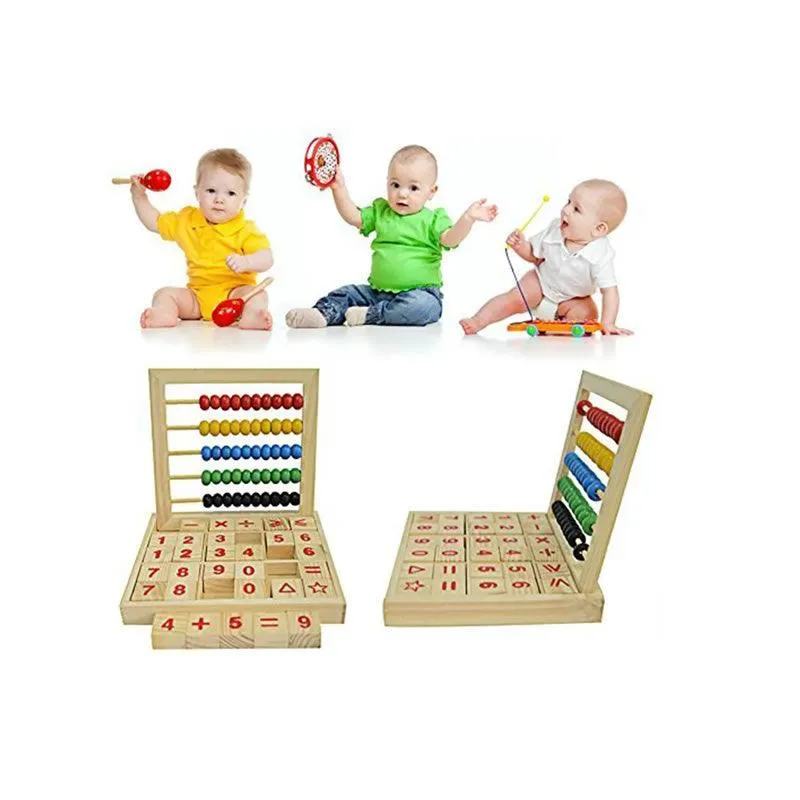 3  Multi Color Wooden Abacus Maths Games- F47-72-13