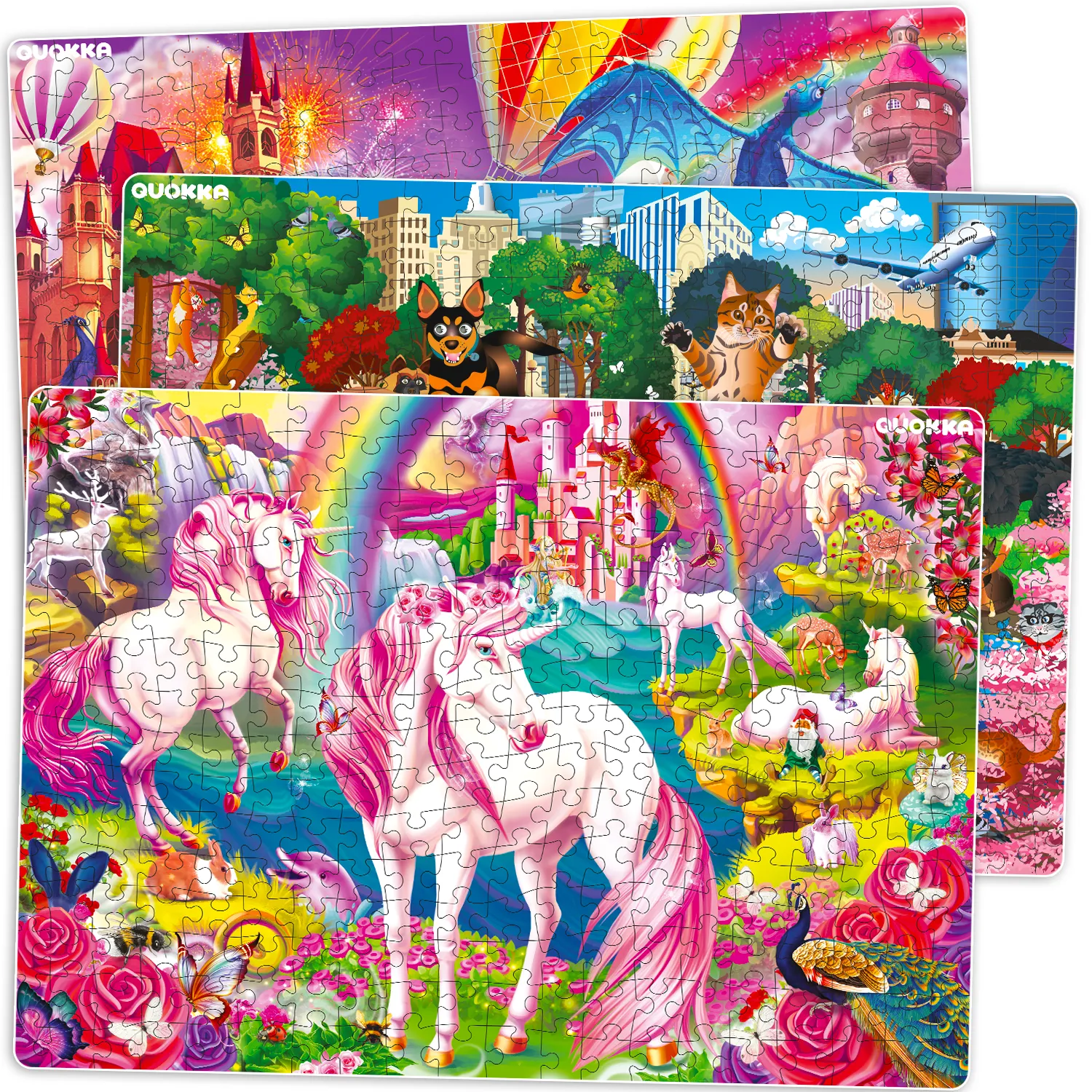 300 Pcs  Puzzles for Kids | Unicorns, Princess & Dogs