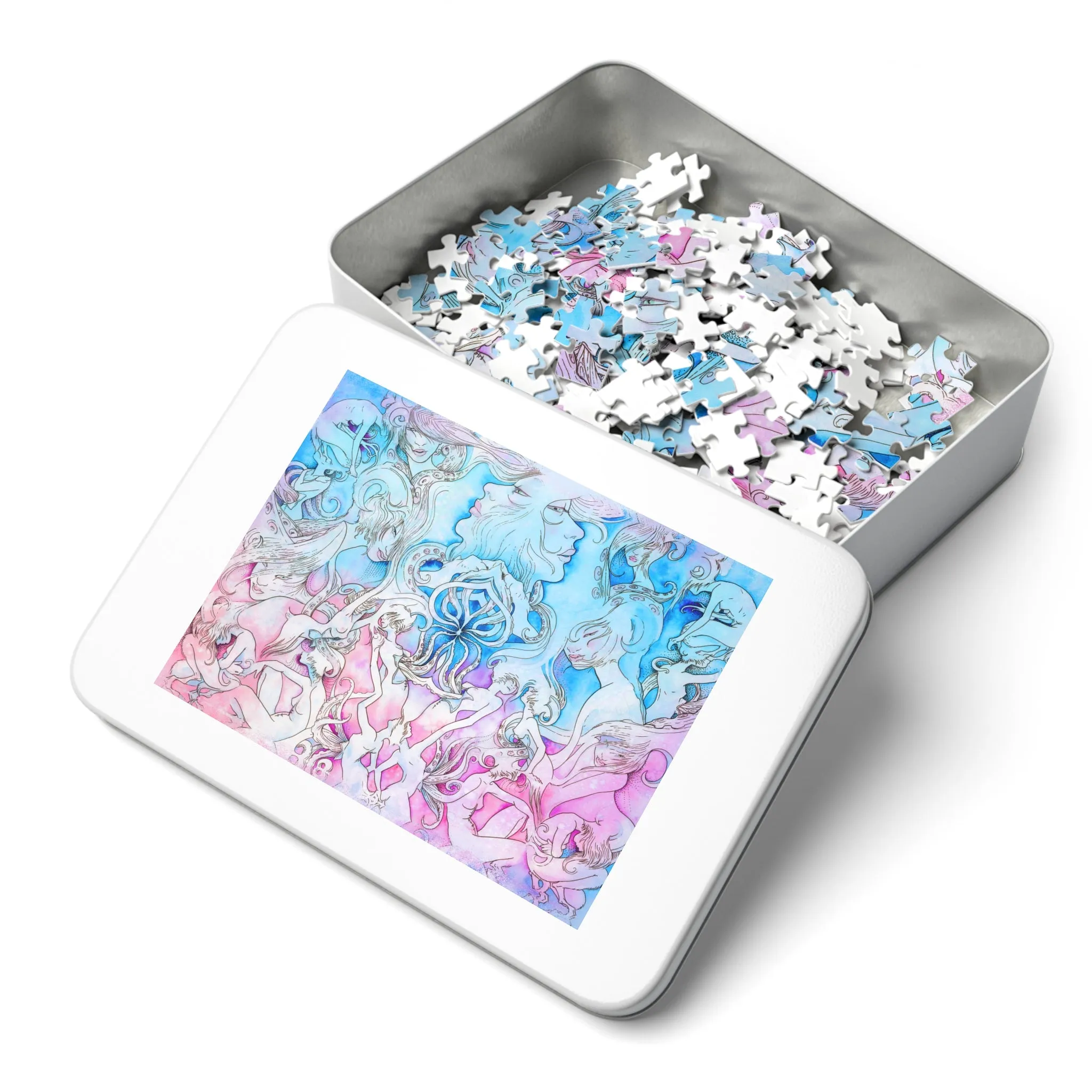 Birth Of Density Watercolor Art Jigsaw Puzzle