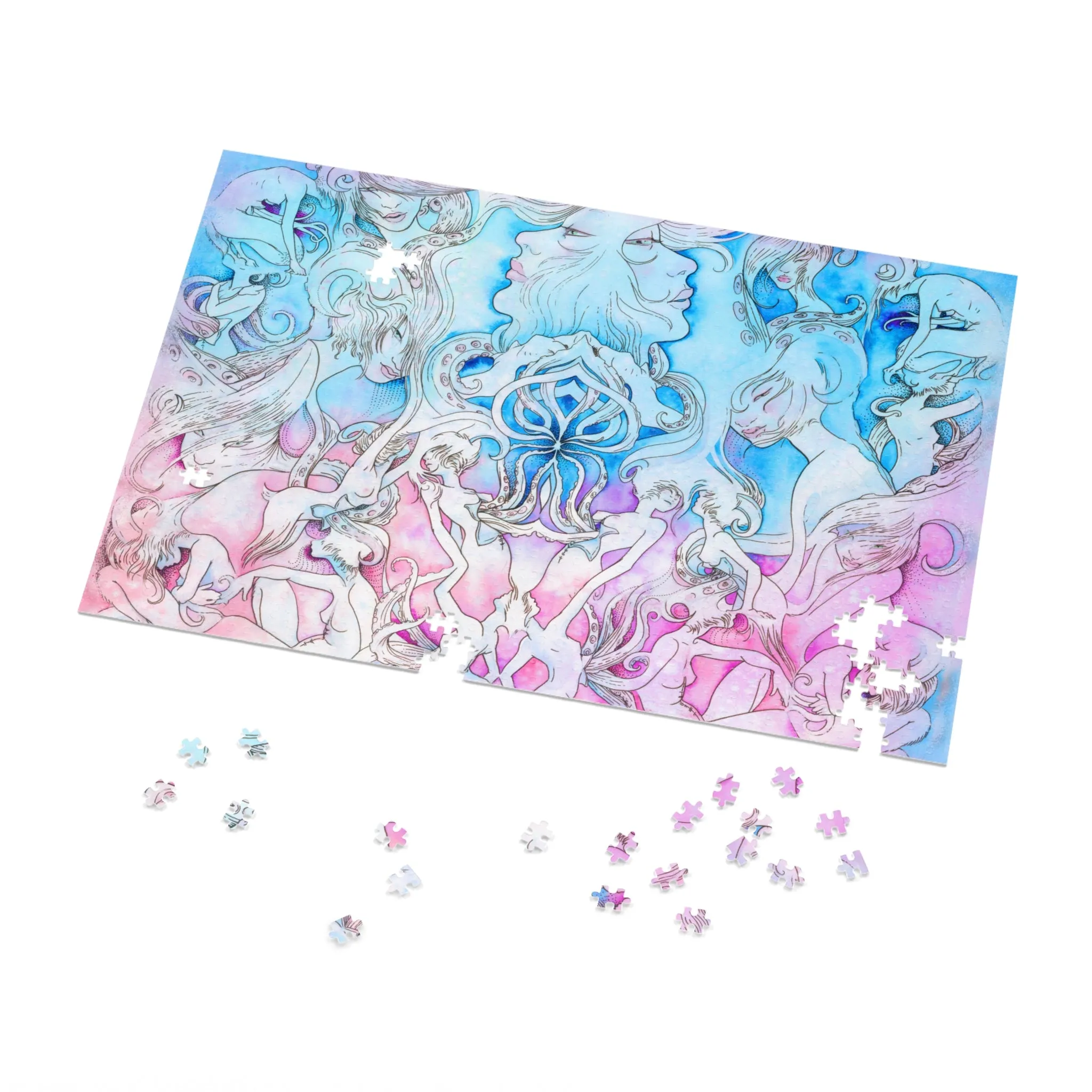 Birth Of Density Watercolor Art Jigsaw Puzzle