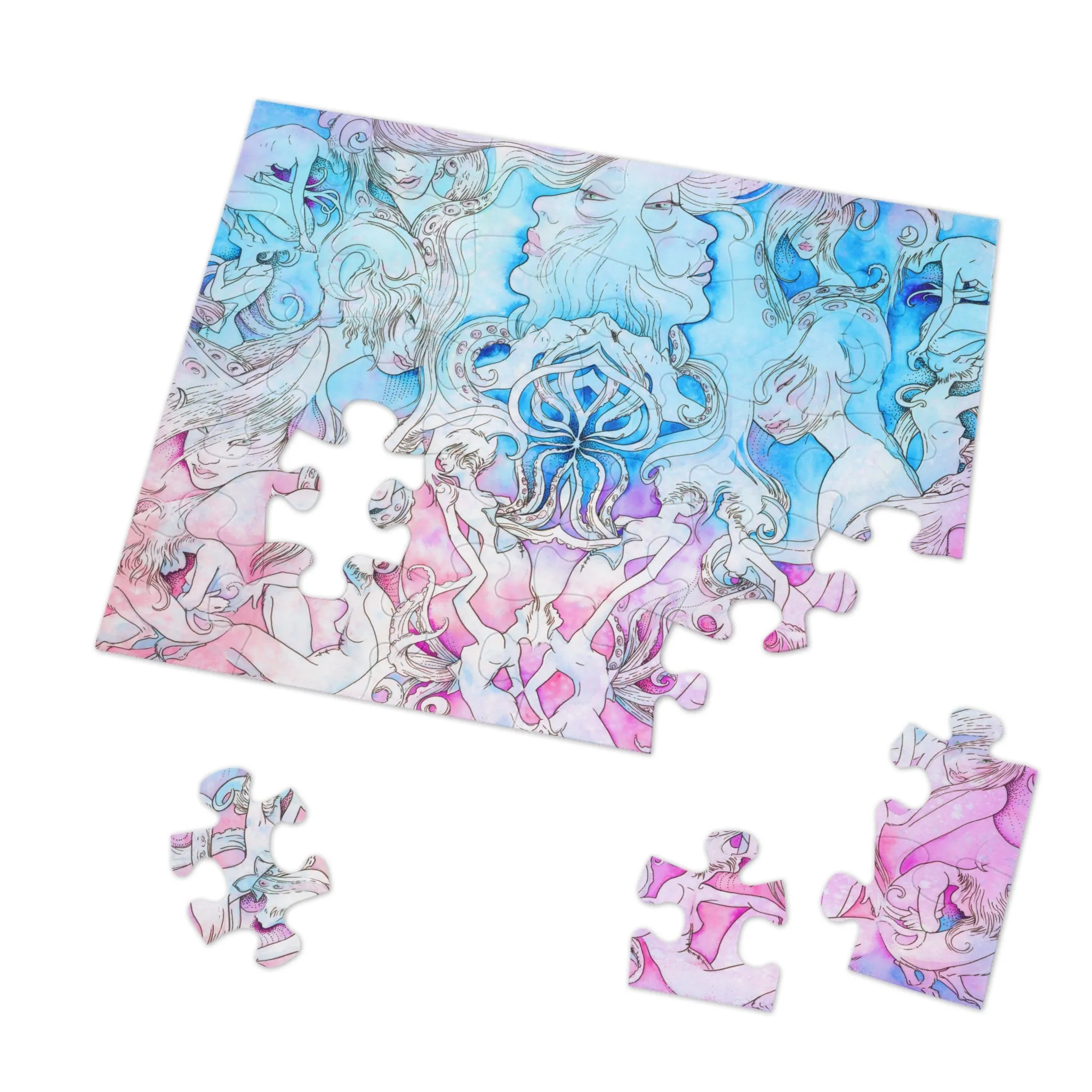 Birth Of Density Watercolor Art Jigsaw Puzzle