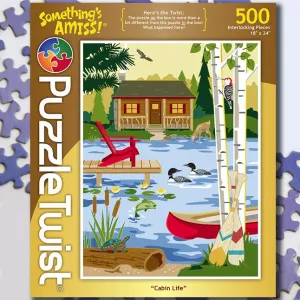 Cabin Life 500 Piece Puzzle Twist Jigsaw Puzzle - Quick Ship