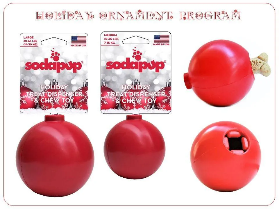 Christmas Ornament eDispenser Durable Rubber Chew Toy & Treat Dispenser