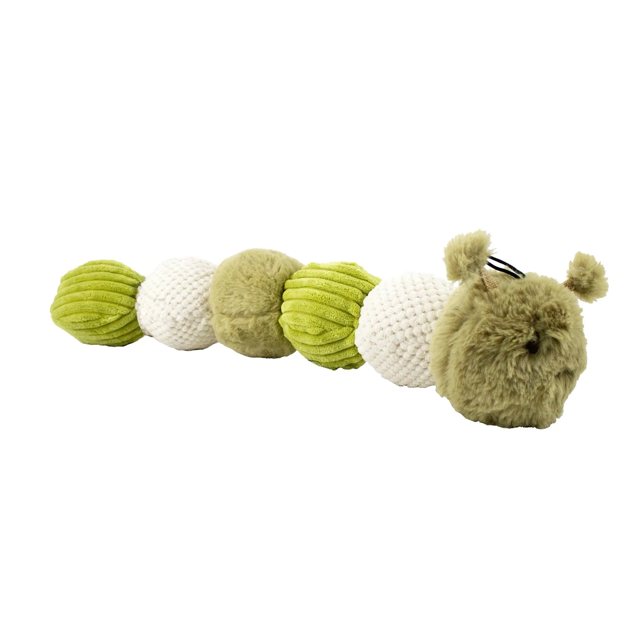 Craig the Tough Hemp Caterpillar Dog Toy: Durable Squeaky Balls, Crinkle Material for Interactive Play, Eco-Friendly Hemp Antennas, Reduces Boredom & Destructive Behavior