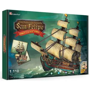 Cubicfun San Felipe 3D Puzzle Spanish Aramada 1690, 248 Pcs