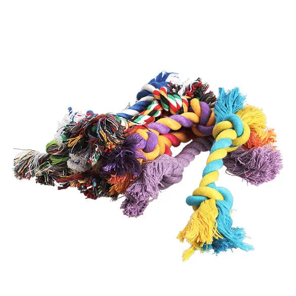 Dog Puppy Cotton Chew Knot Toy Durable Braided Bone Rope 15CM