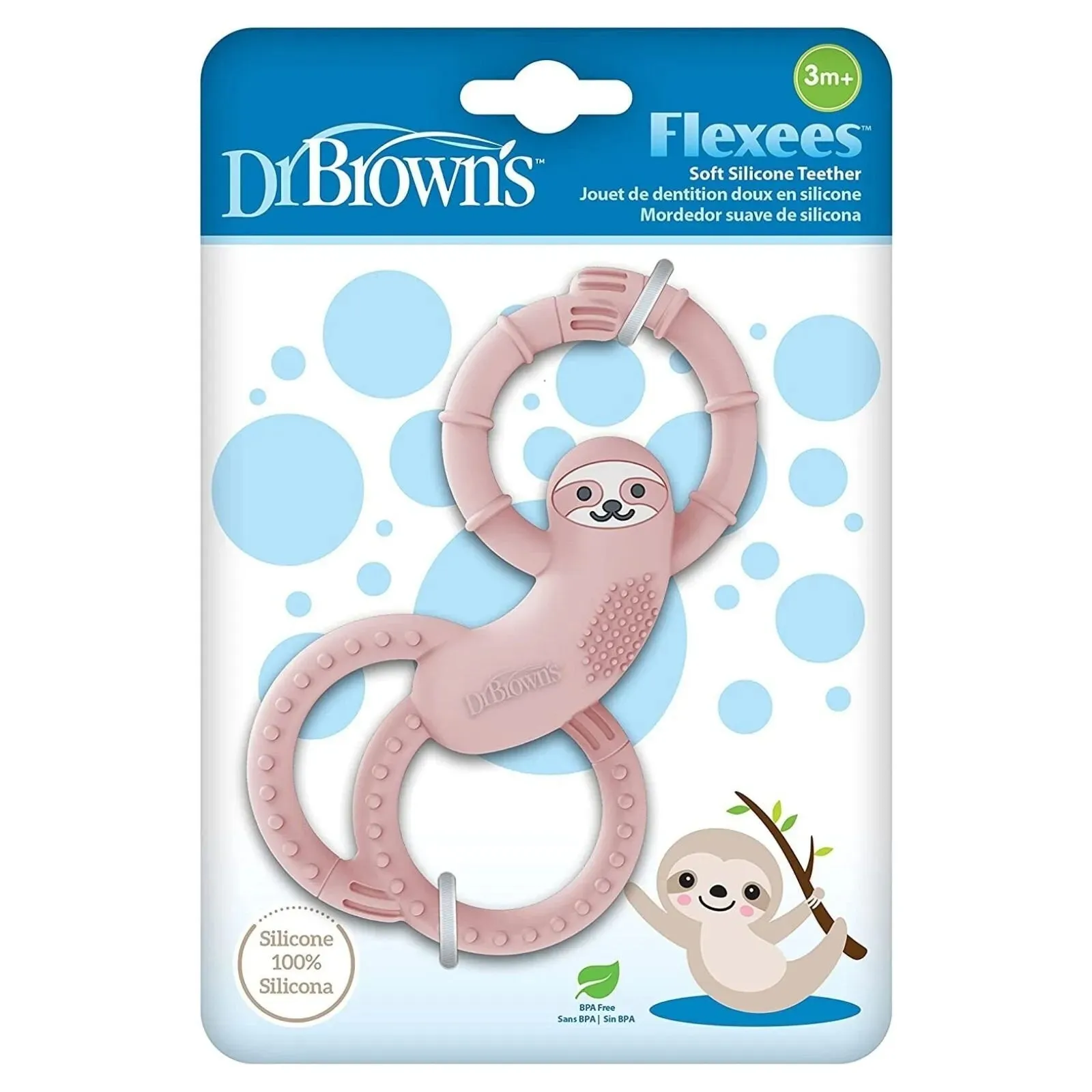 Dr. Brown's Sloth Long Limbed Teether - Pink