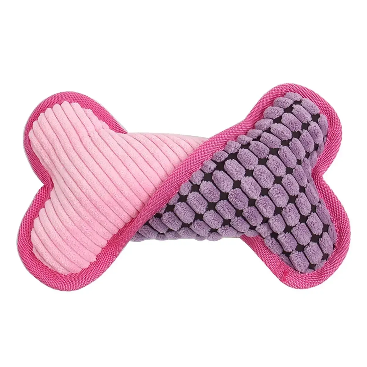 Durable Plush Dog Bone Toy with Squeaker