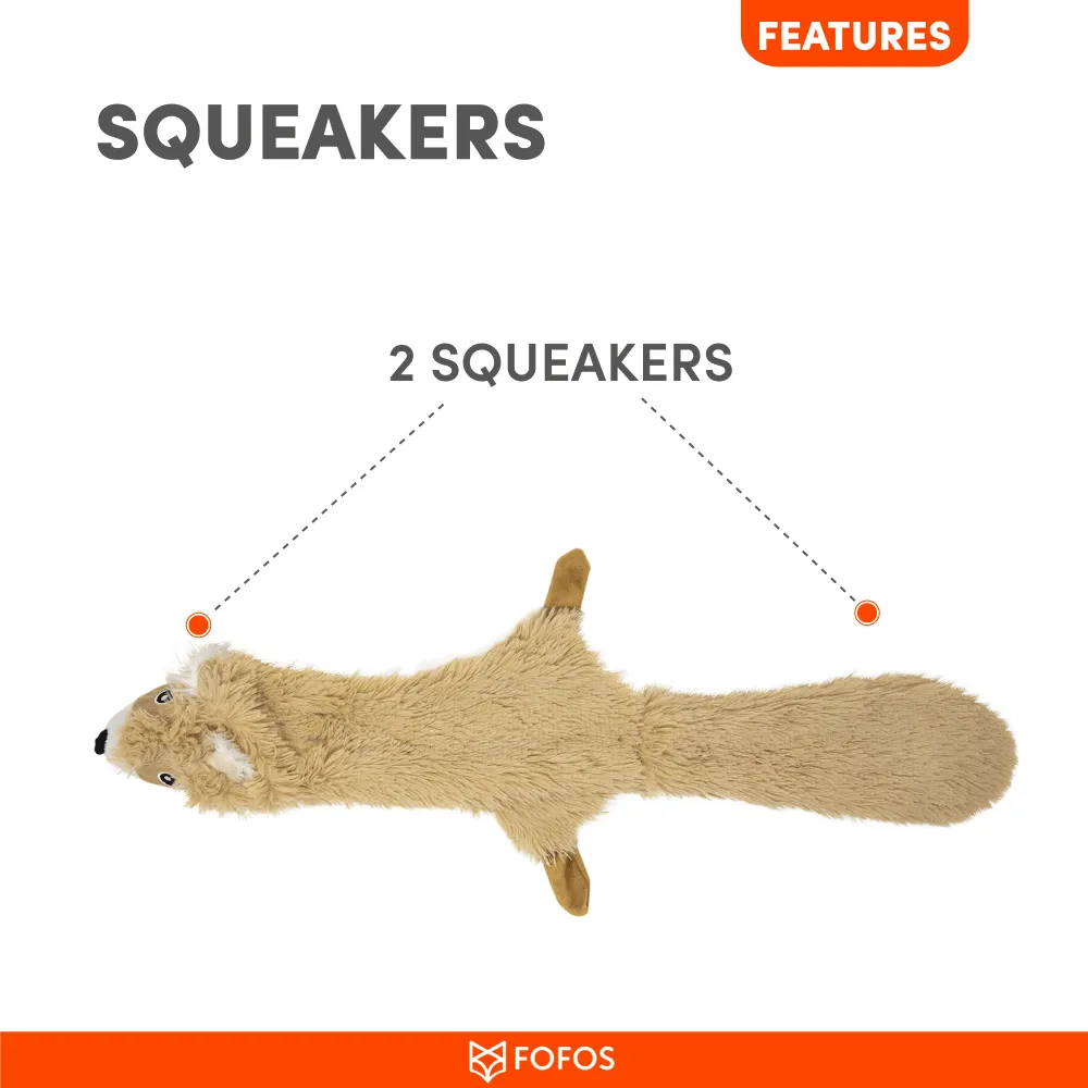 Fofos Skinneez Squirrel Toy for Dogs (Brown)