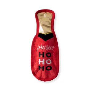 Fringe Studio Holiday Prosecc Ho Ho Ho Durable Dog Toy