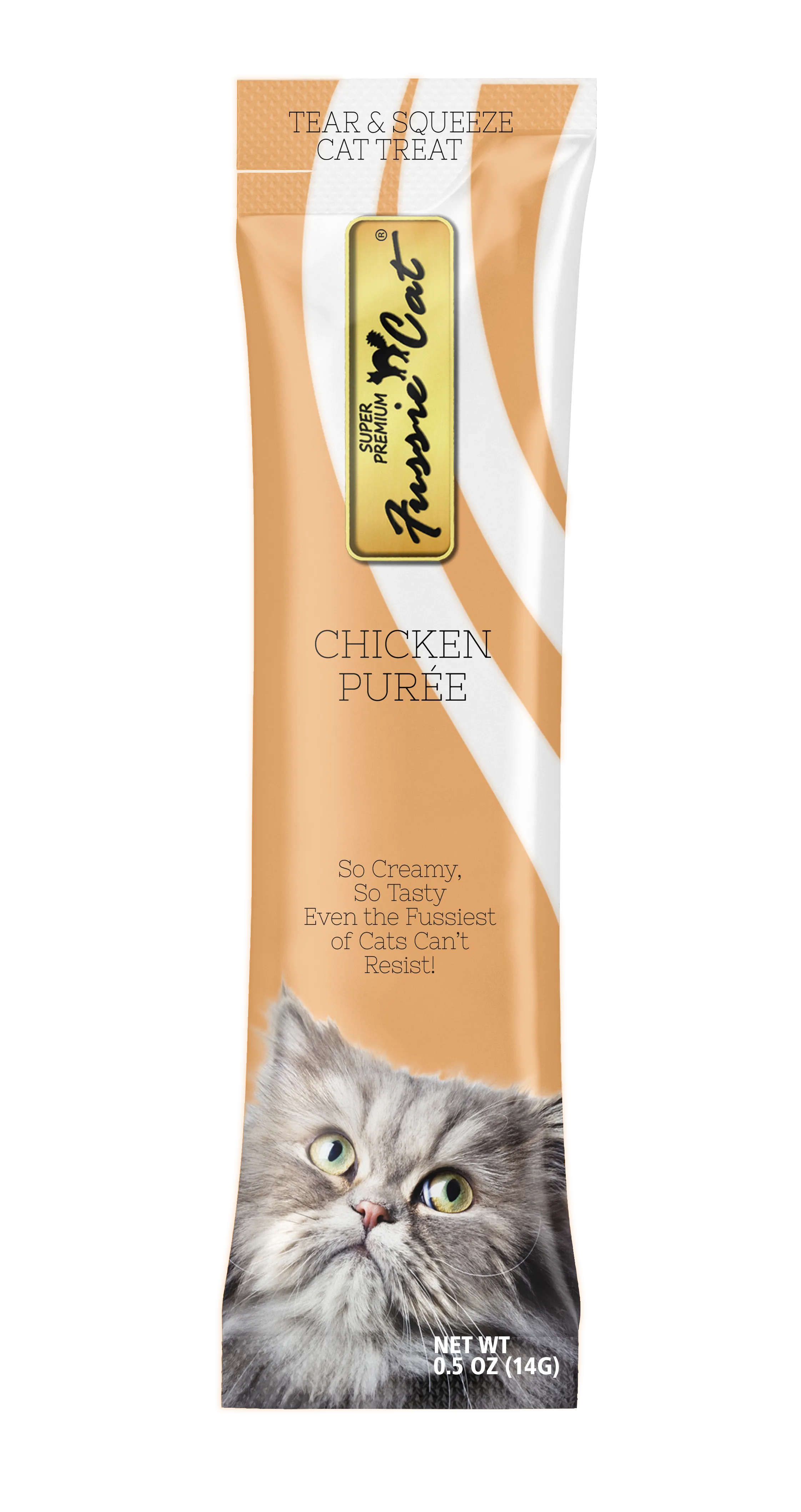 Fussie Cat Chicken Purée 0.5-oz, 4-Pack, Cat Treat