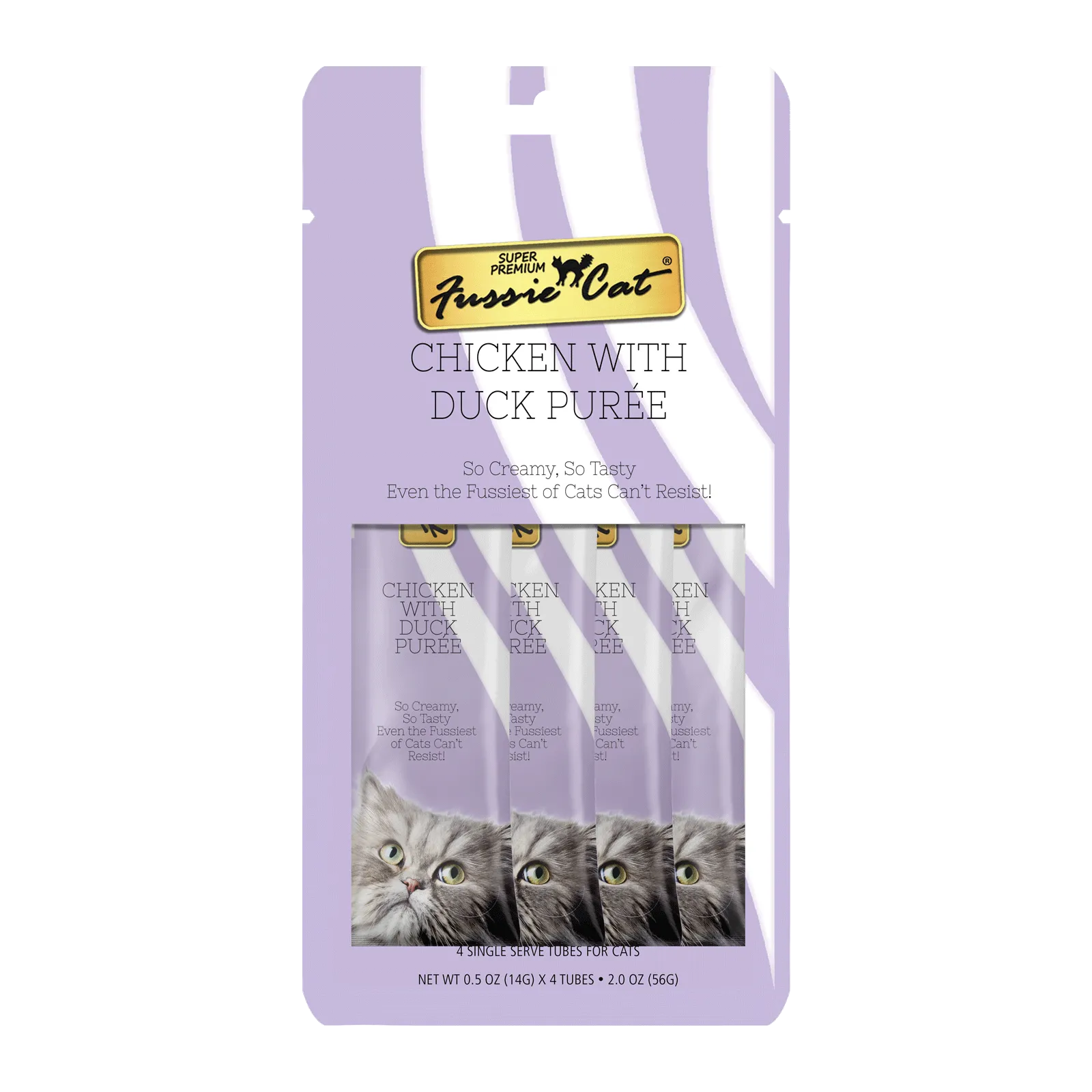 Fussie Cat Chicken With Duck Purée 0.5-oz, 4-Pack, Cat Treat