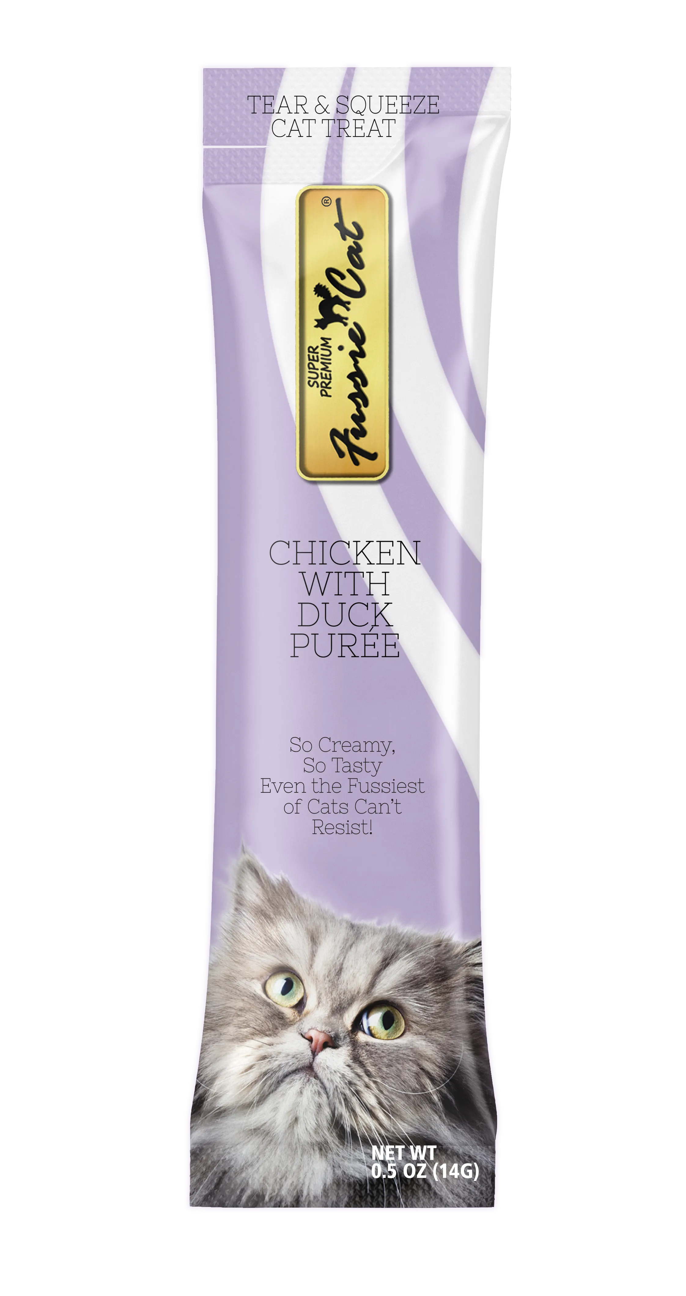 Fussie Cat Chicken With Duck Purée 0.5-oz, 4-Pack, Cat Treat