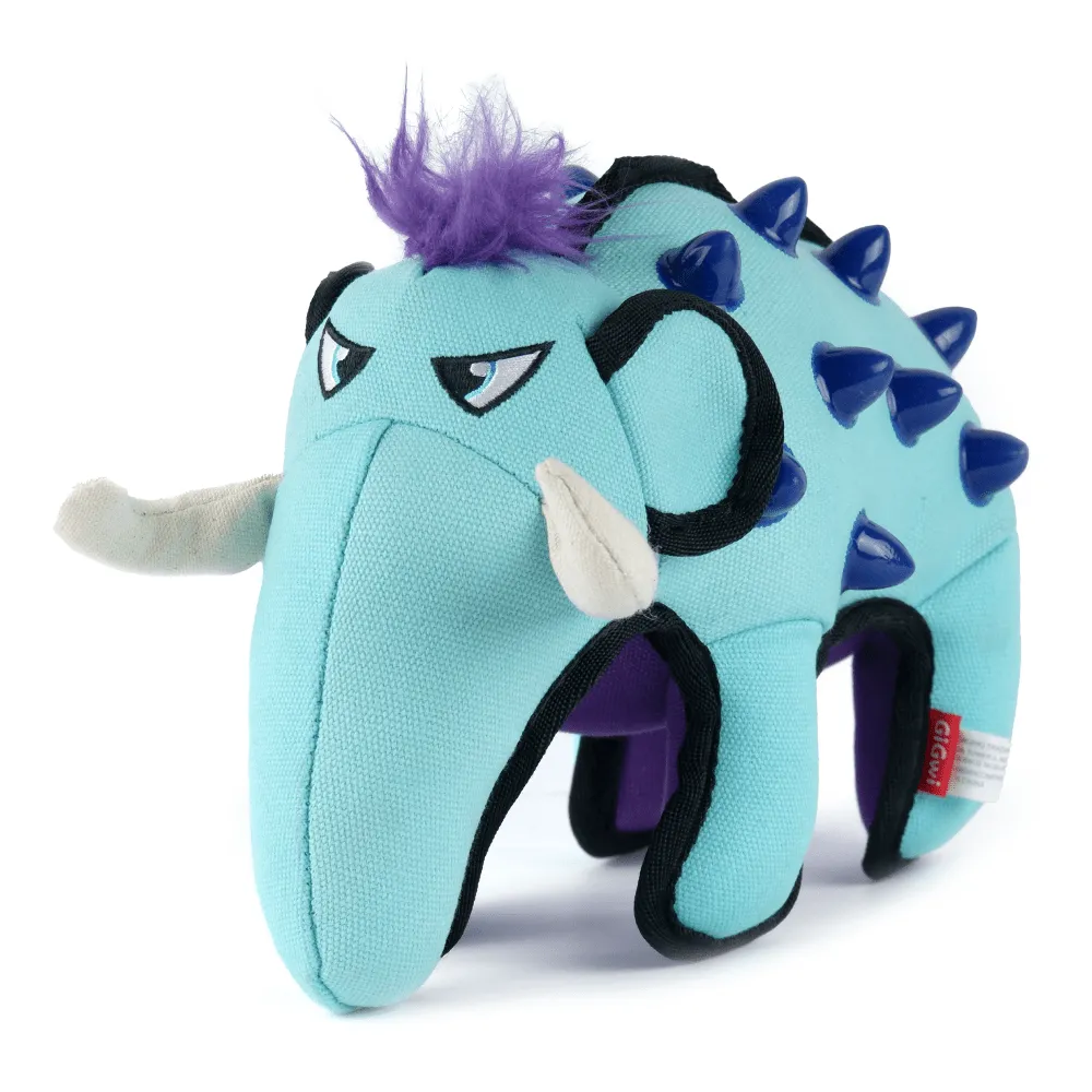 GiGwi Duraspikes Extra Durable Elephant Toy for Dogs (Light Blue) | For Medium Chewers