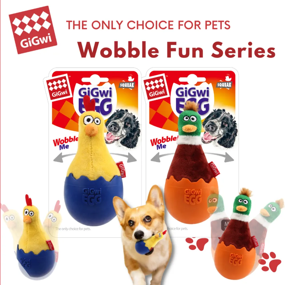 GiGwi Wobble Fun Series: Innovative, Wobble dog toy with squeaker