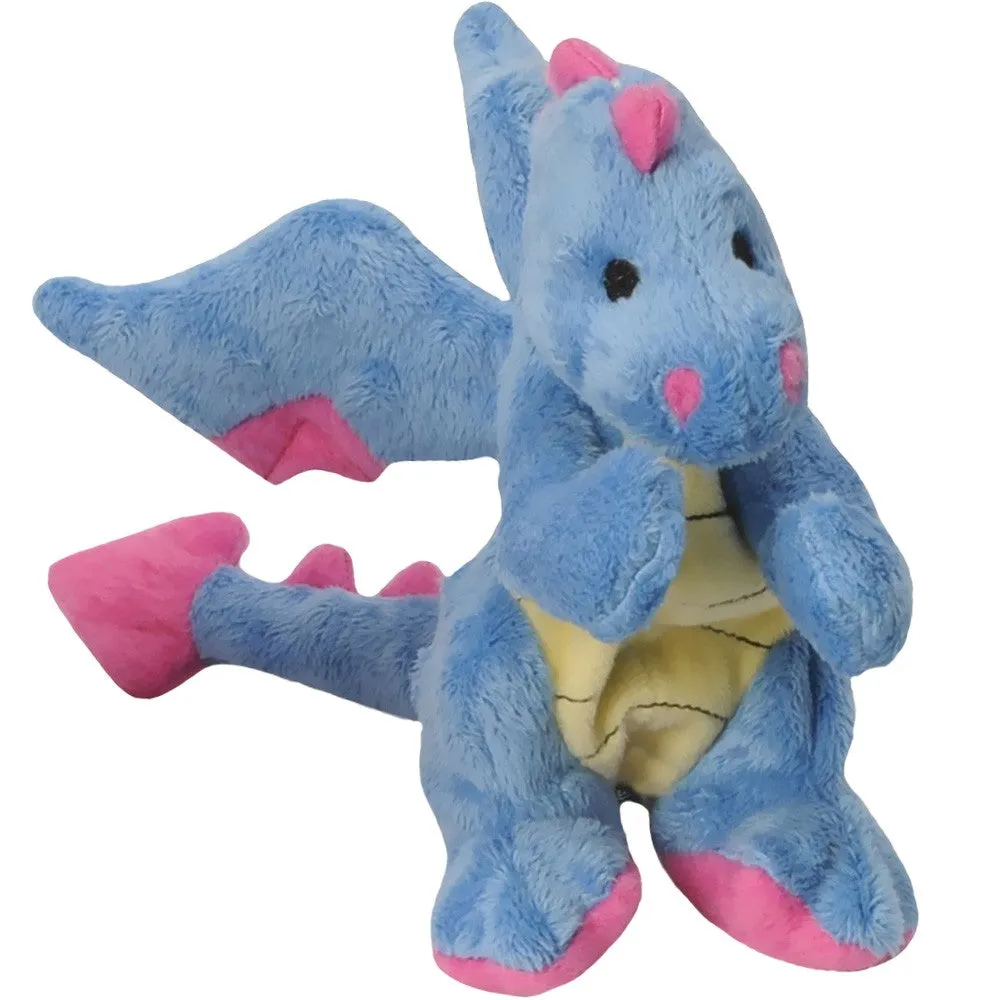 GoDog Periwinkle Dragon Plush Dog Toy