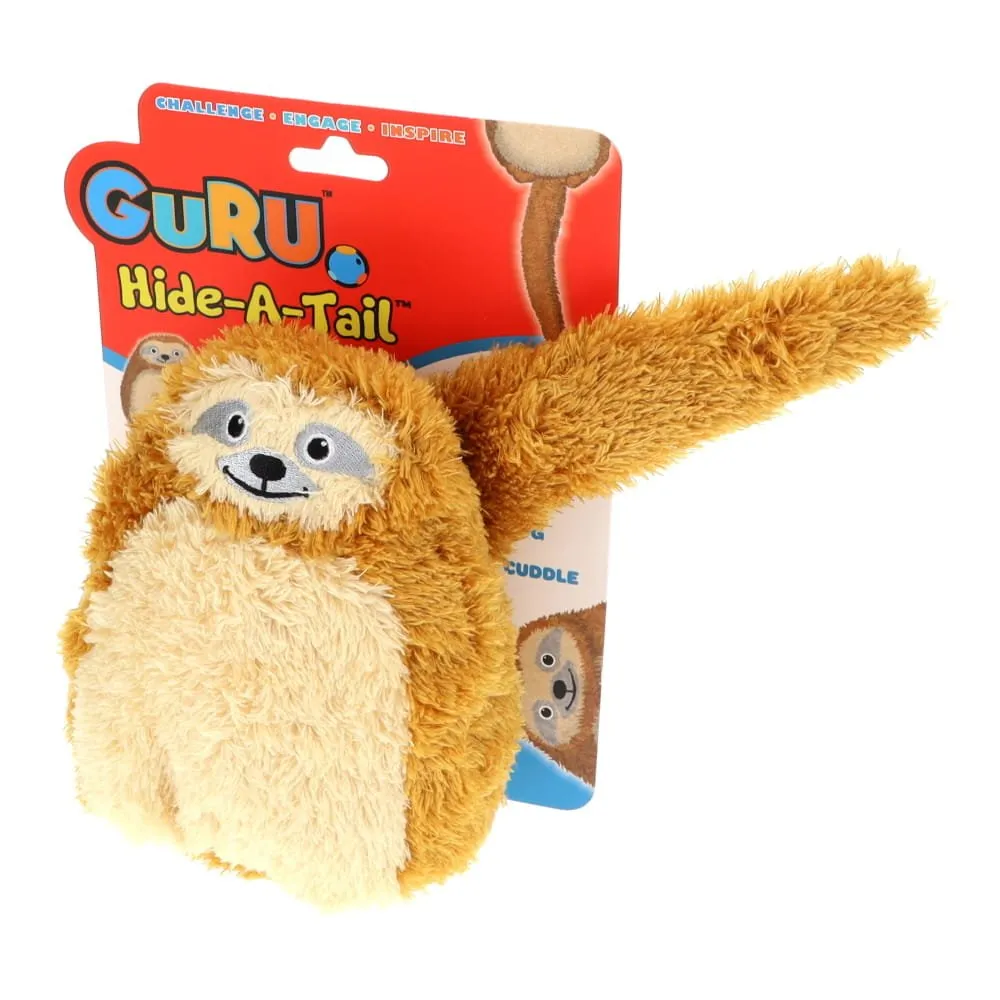 GURU Hide A Tail Sloth Plush Dog Enrichment Toy Medium^^^