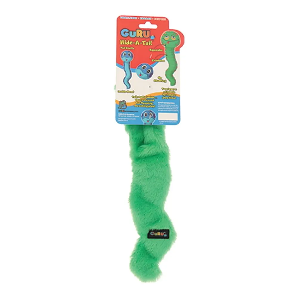 GURU Hide A Tail Snake Plush Dog Enrichment Toy Green Medium