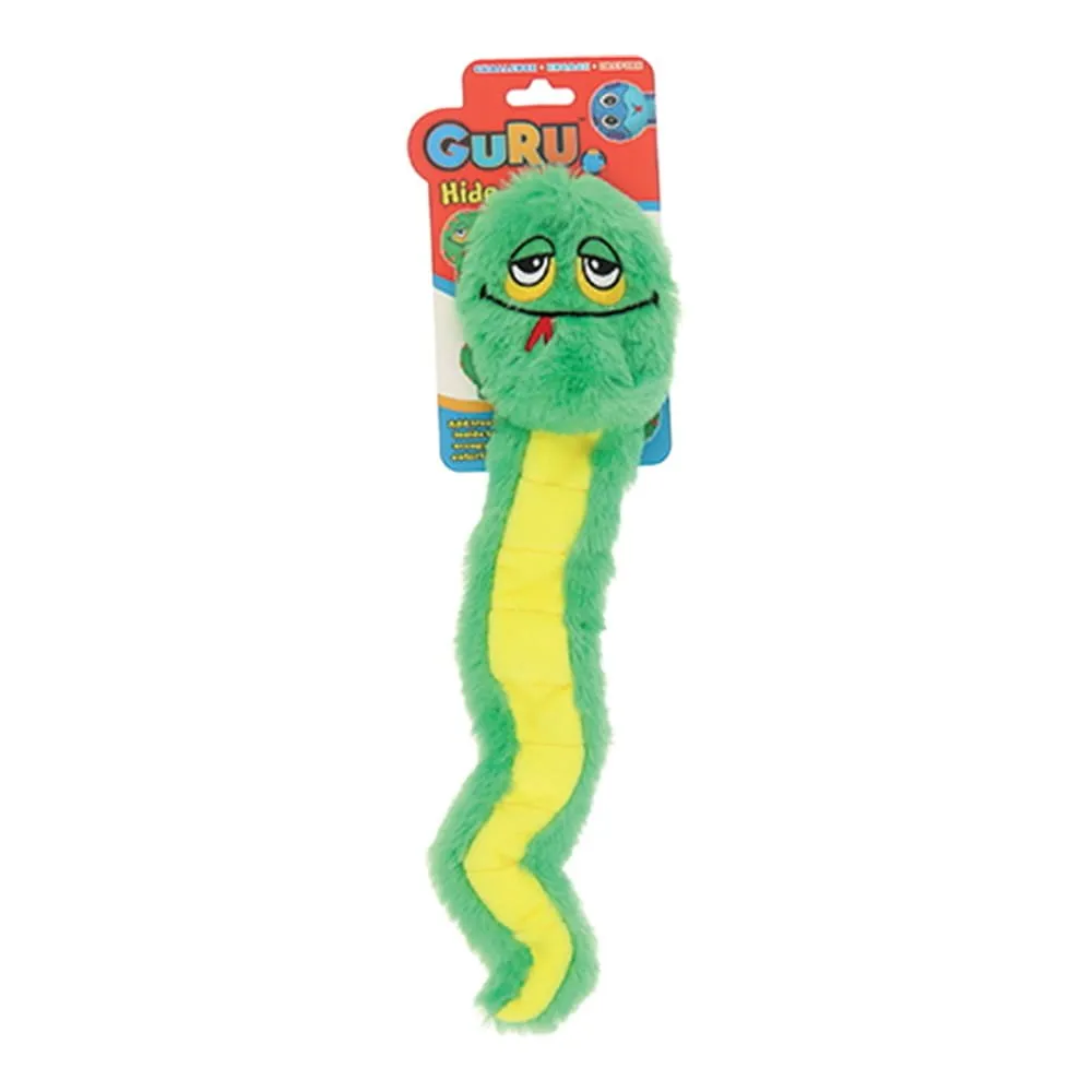 GURU Hide A Tail Snake Plush Dog Enrichment Toy Green Medium