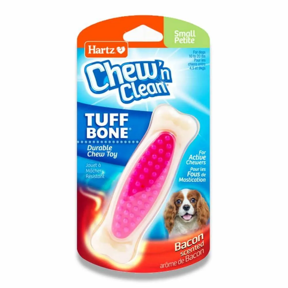 Hartz - Chew 'n Clean Tuff Bone Dog Chew Toy, Small, Color May Vary - 24 Pack