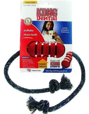 Kong Dental With Rope Dog Toy Small