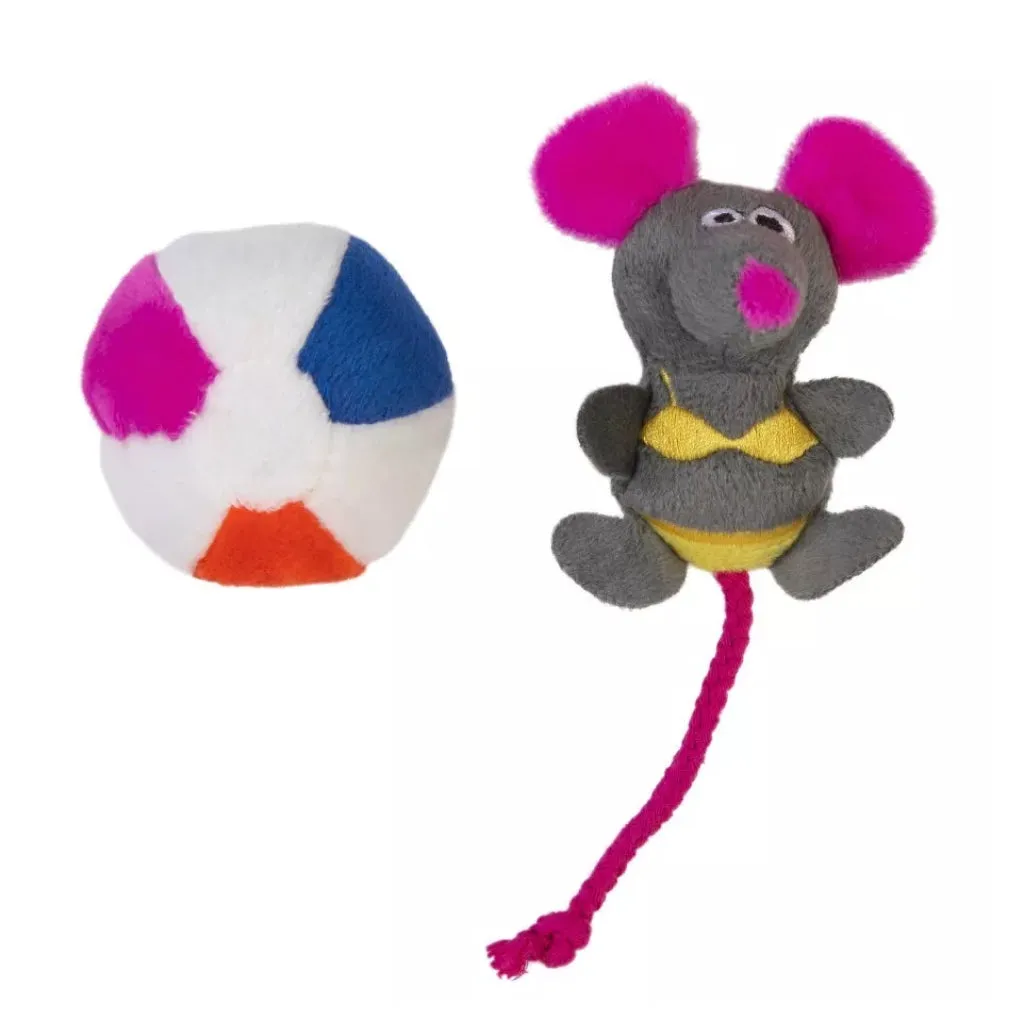 Mad Cat Beach Babe Mouse w/Catnip & Silvervine Toy For Cats (2 pk)