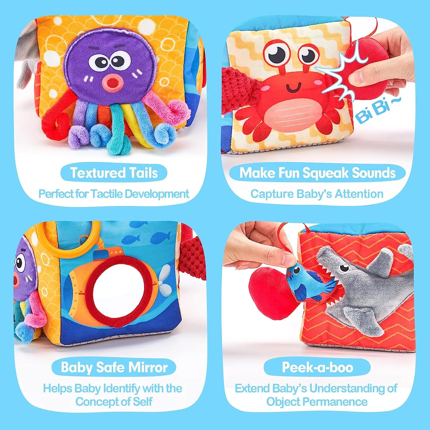 Montessori Baby Tissue Box Toy Marine Theme