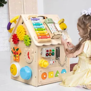 Montessori Wooden Busy House