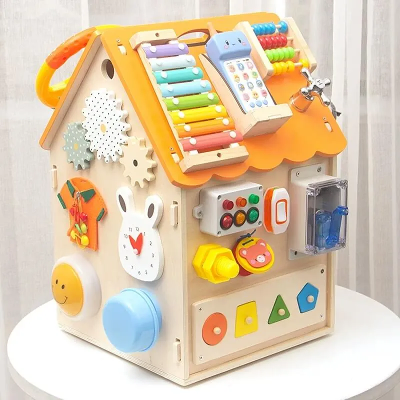 Montessori Wooden Busy House