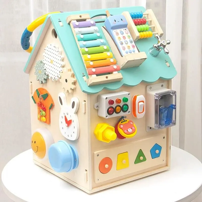 Montessori Wooden Busy House