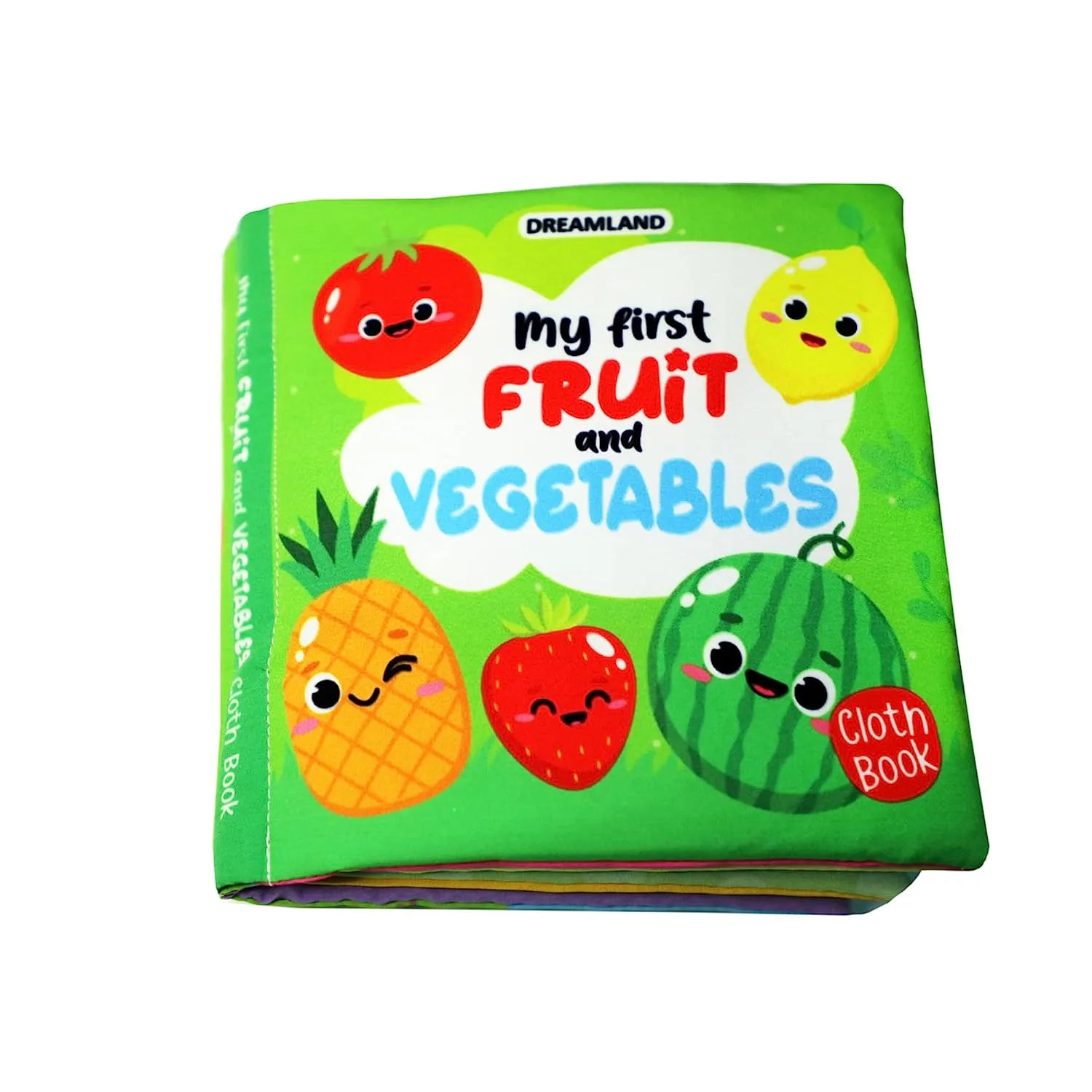 My First Fruit & Vegetables Cloth Book with Squeaker and Crinkle Paper Cloth Books for Toddler Kids