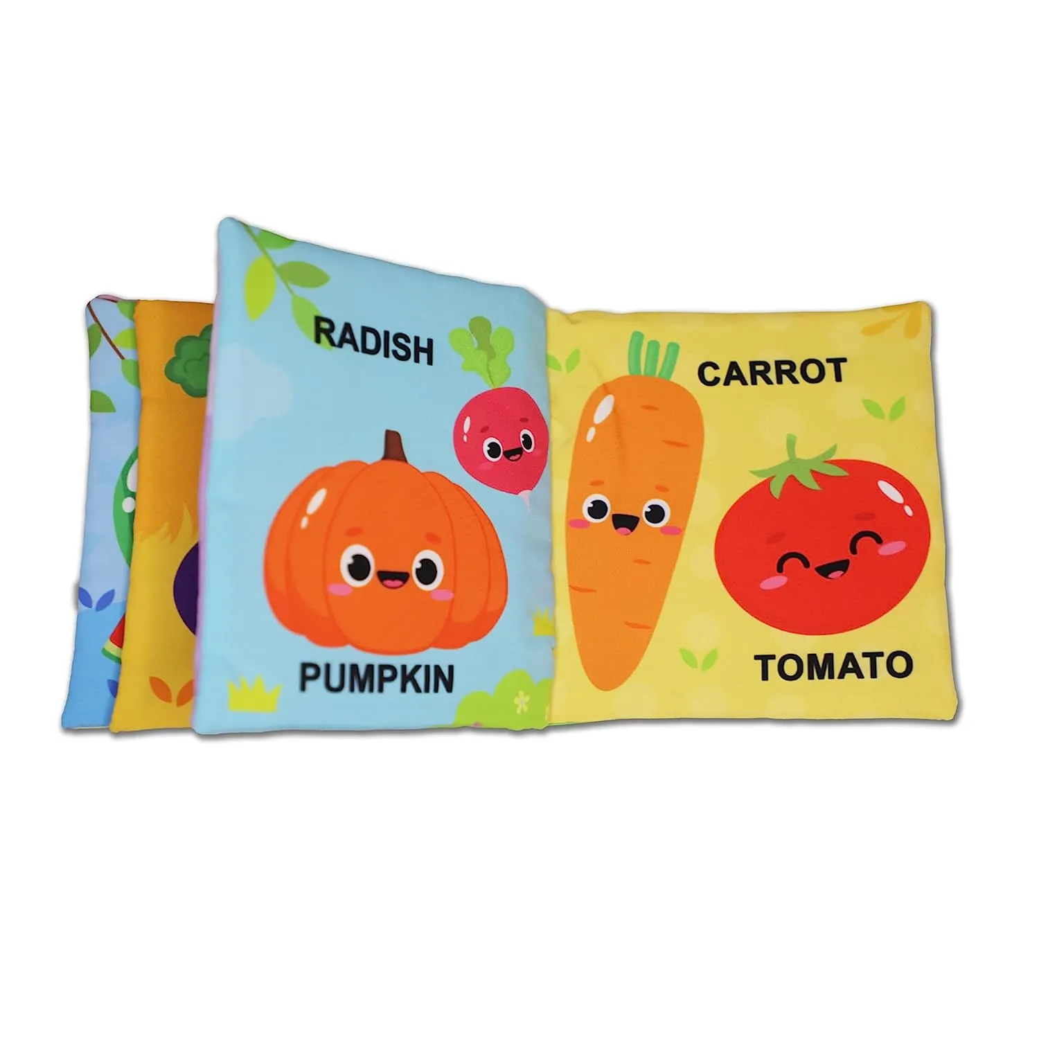 My First Fruit & Vegetables Cloth Book with Squeaker and Crinkle Paper Cloth Books for Toddler Kids