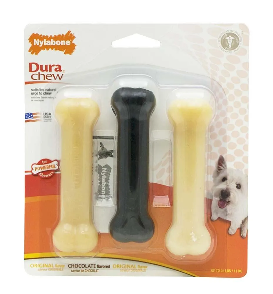 Nylabone DuraChew Chocolate/2 DuraChew Original Value Pack Regular 3pk