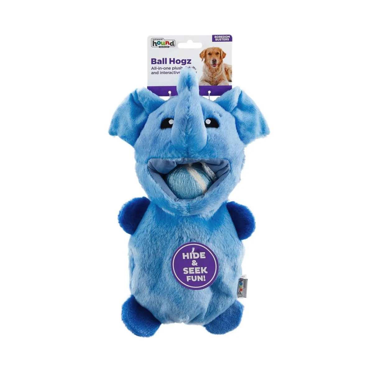 Outward Hound Ball Hogz Hide and Seek Dog Toy Blue