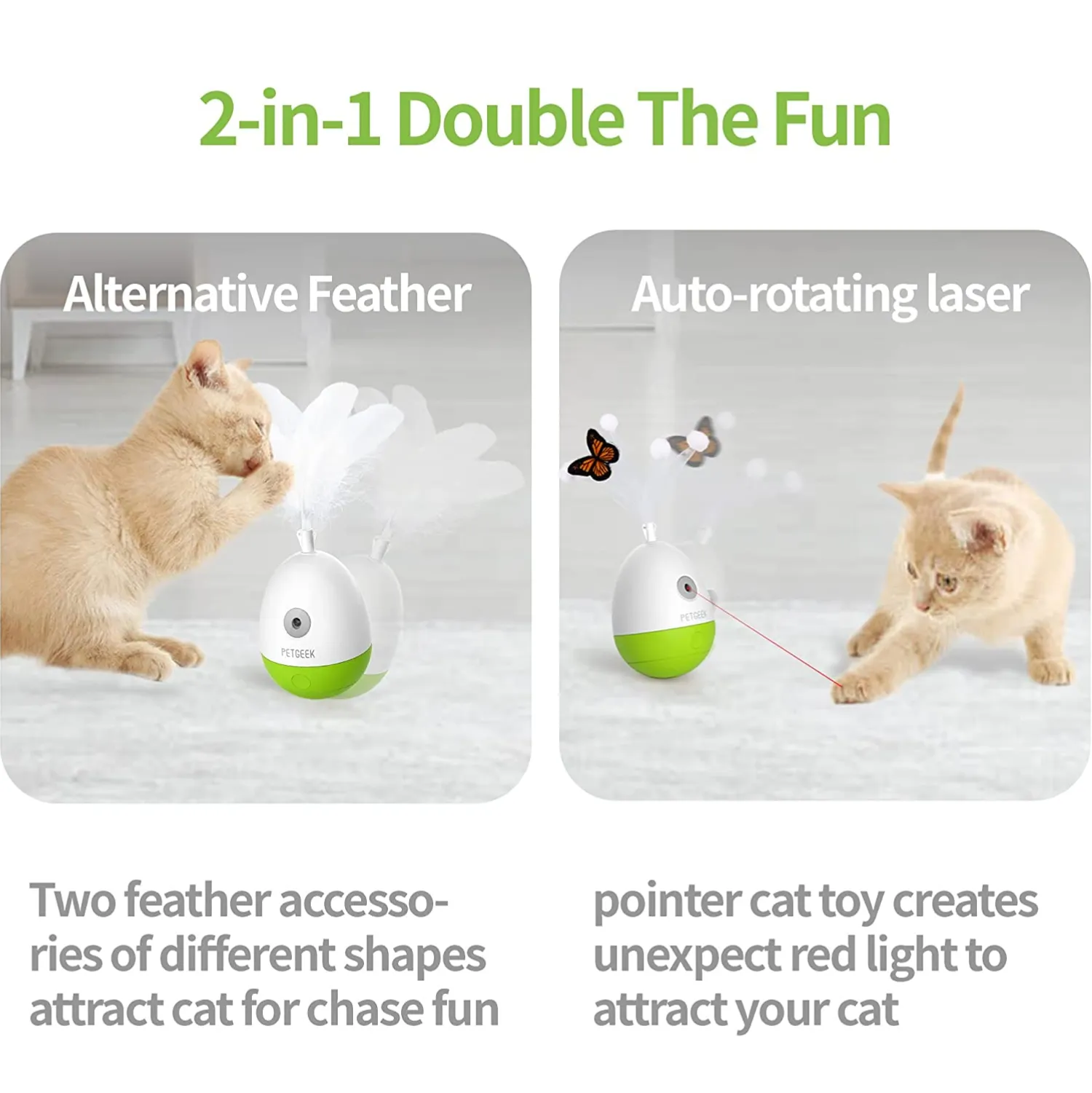 Pet Geek Egg Laser Tumbler Toy for Cats