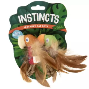 Petlinks® Instincts Love Mates™ Feathery Plush HappyNip™ Silvervine & Catnip Bird Cat Toys (Set of 2)