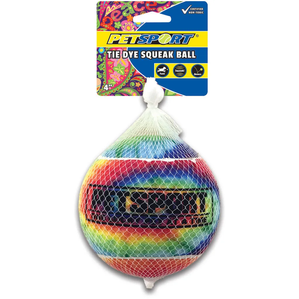 Petsport USA Tie Dye Squeak Ball Dog Toy