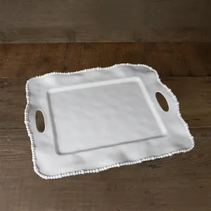 Rectangular Tray with  Handles (White) VIDA Alegria