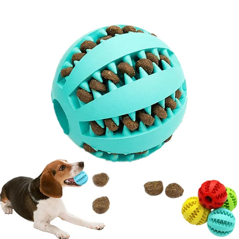 Rubber Chew Ball Feeder Toy - Treat Dispensing