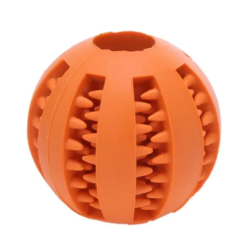 Rubber Chew Ball Feeder Toy - Treat Dispensing