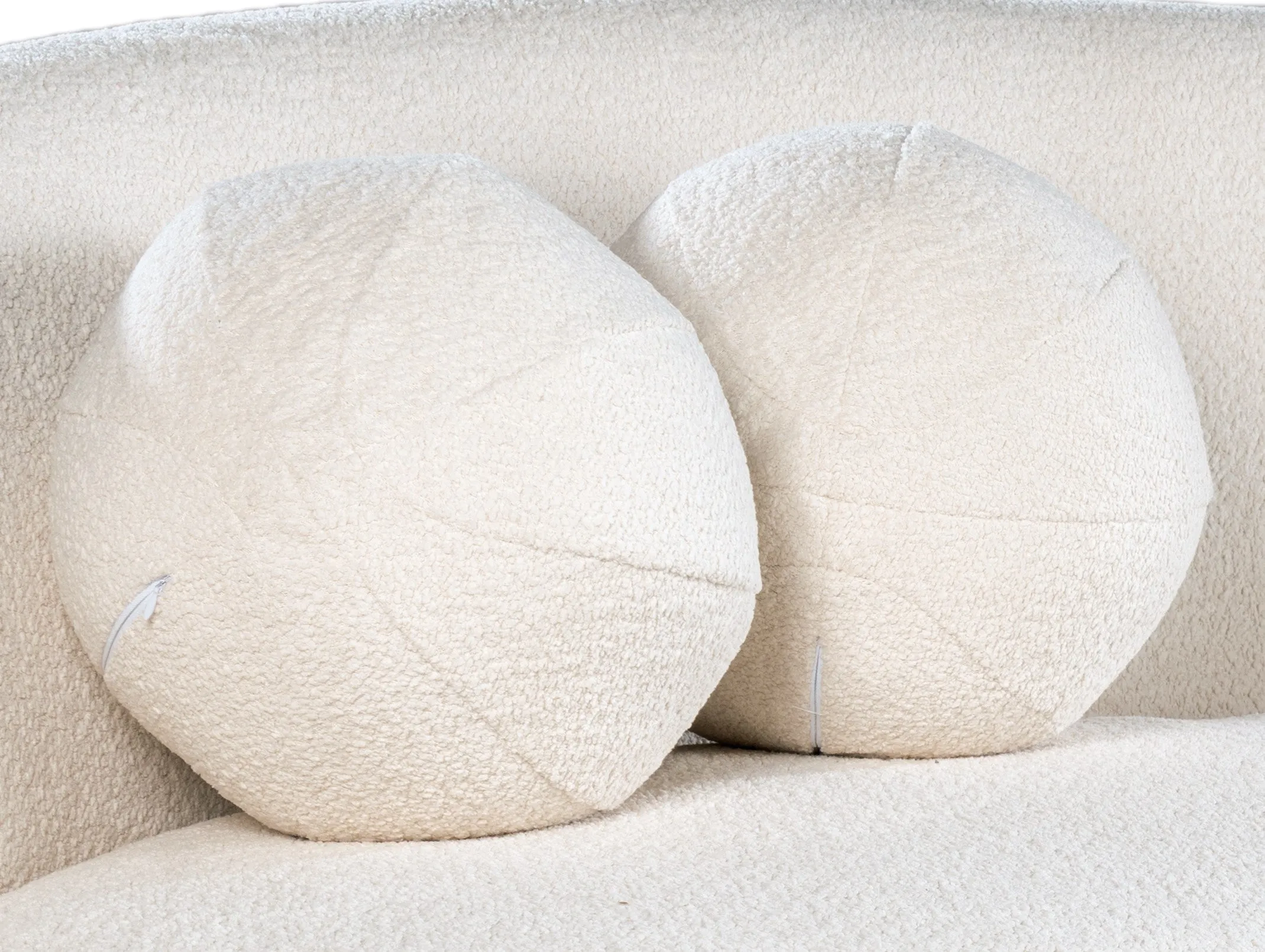 Set of 4 Ball Sphere Pillow in Boucle White