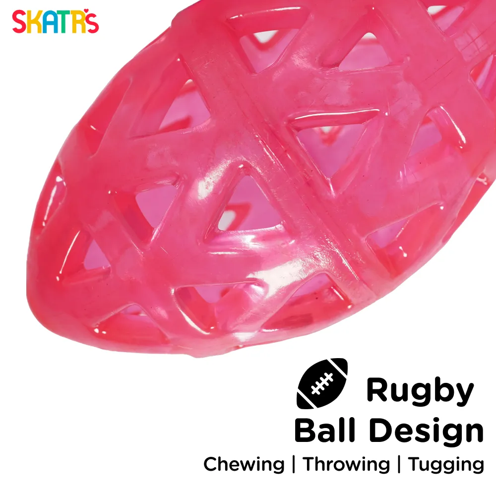 Skatrs Rugby Ball Toy for Dogs | Durable, Non-Toxic & Soft Chewing, Training & Bouncing Pet Toy