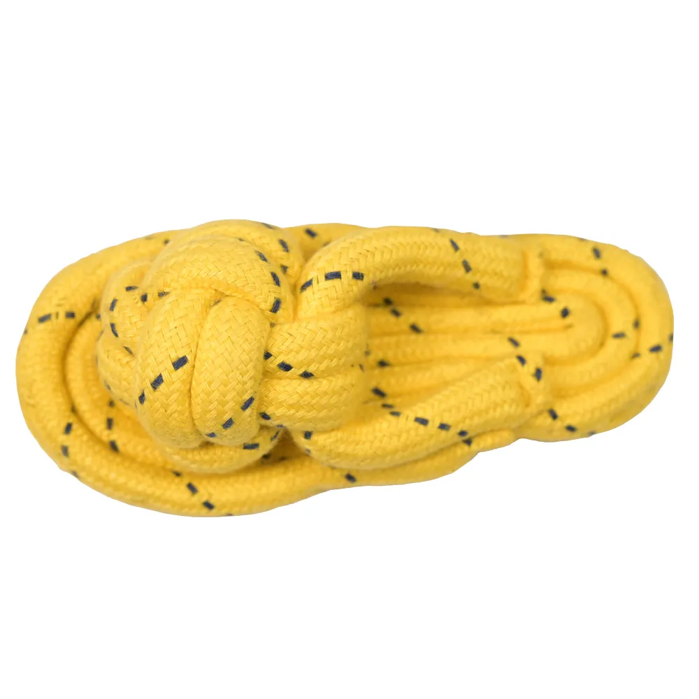 Skatrs Sandal Shaped Hand Made, Durable Rope Chew Toy for Dogs & Cats (Light Yellow)