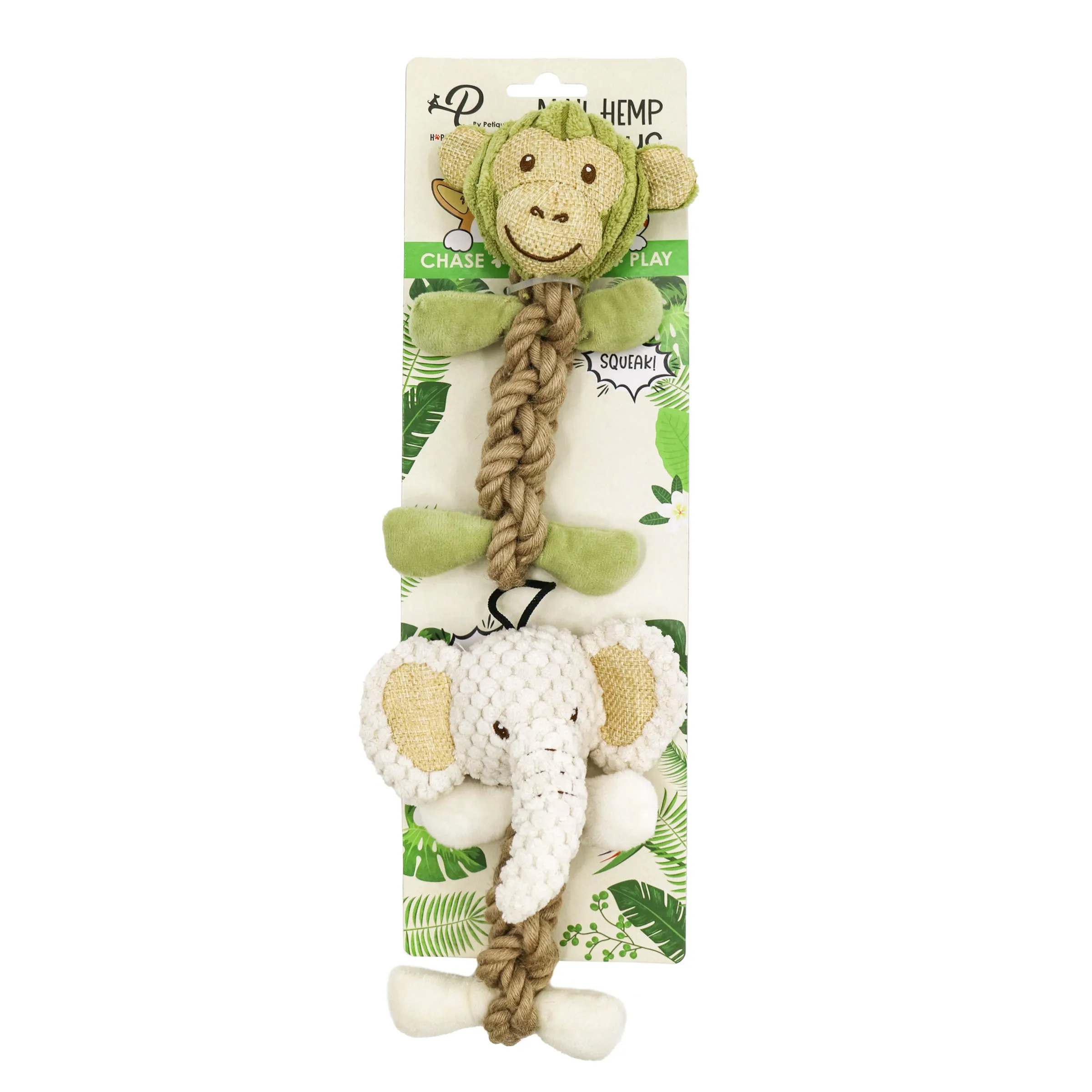 SOLD OUT - Mini Tough Hemp Monkey and Elephant Dog Toys