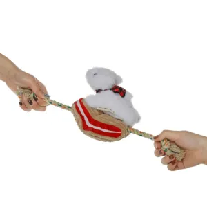 Tall Tails Holiday Polar Bear Plush Tug Dog Toy