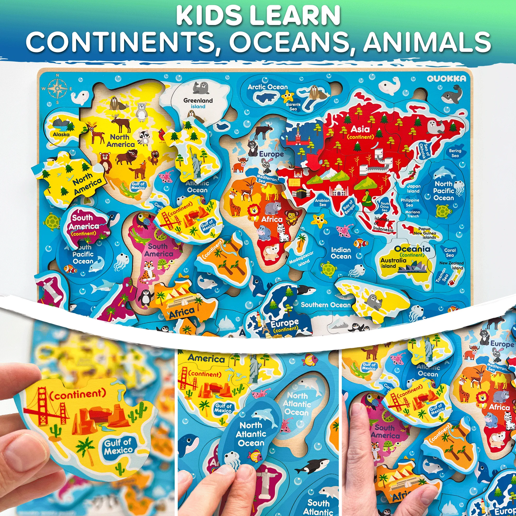 Wooden Puzzles for Kids  Maps, Space | Learning Toys