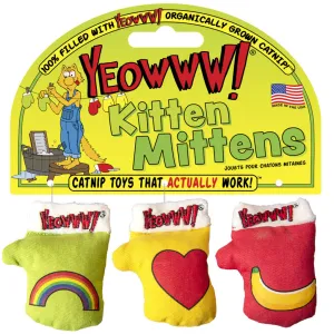 Yeowww! Kitten Mittens Catnip Cat Toys, 3-pack